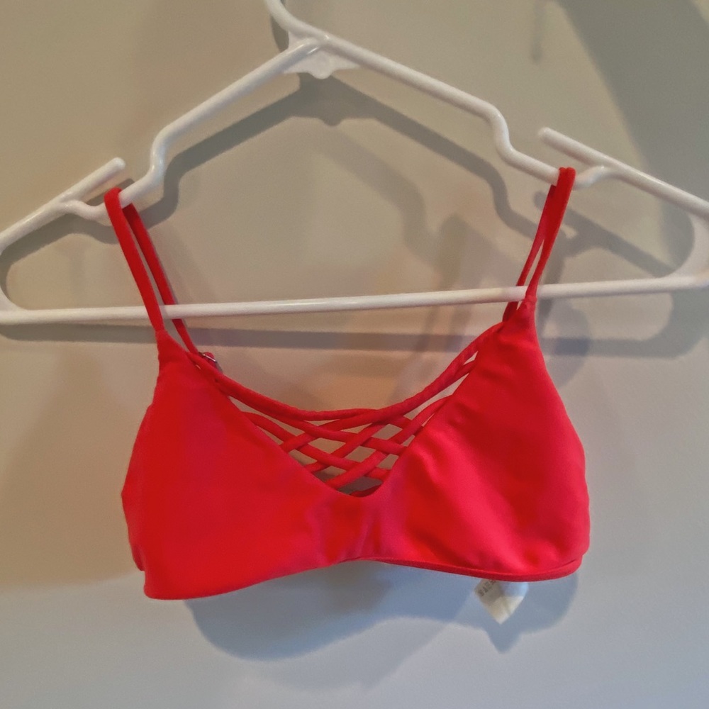 hollister red bikini top